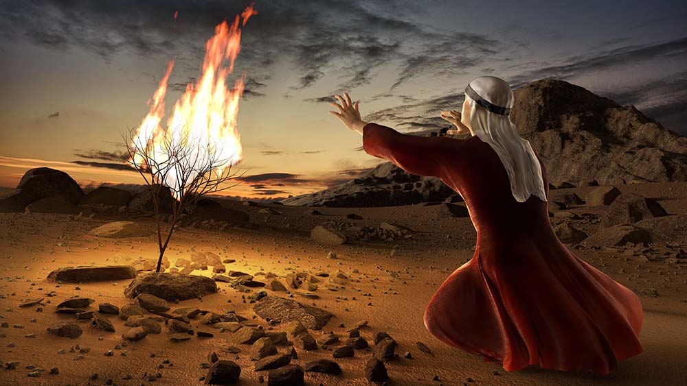 Moses and the burning bush