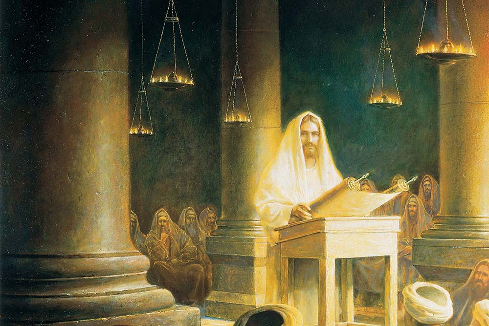 Jesus in the Synagogue at Nazareth, by Greg K. Olsen