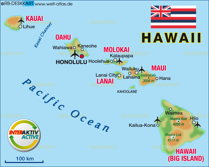 Map of Hawaiian Islands